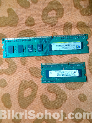 2Gb desktop & 1 gb laptop Ram